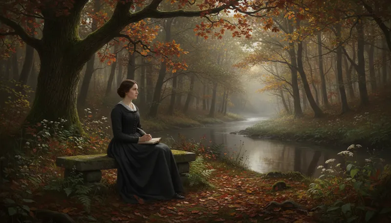 Illustration of dickinson: Referring to the poet Emily Dickinson.