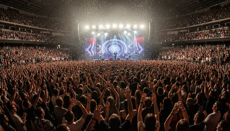 Illustration of arena: A large open space for events or performances.