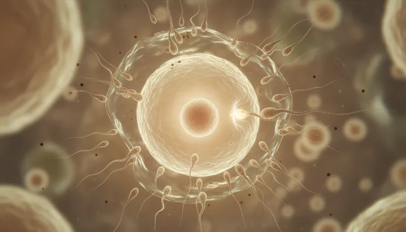 Illustration of ovum: A female reproductive cell, or egg.