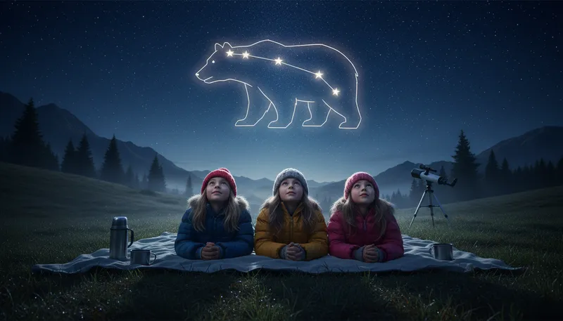 Illustration of ursa: A constellation named after a bear.