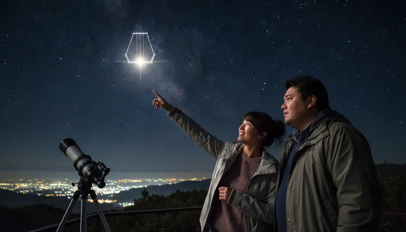 Illustration of lyra: A small constellation named after a lyre.