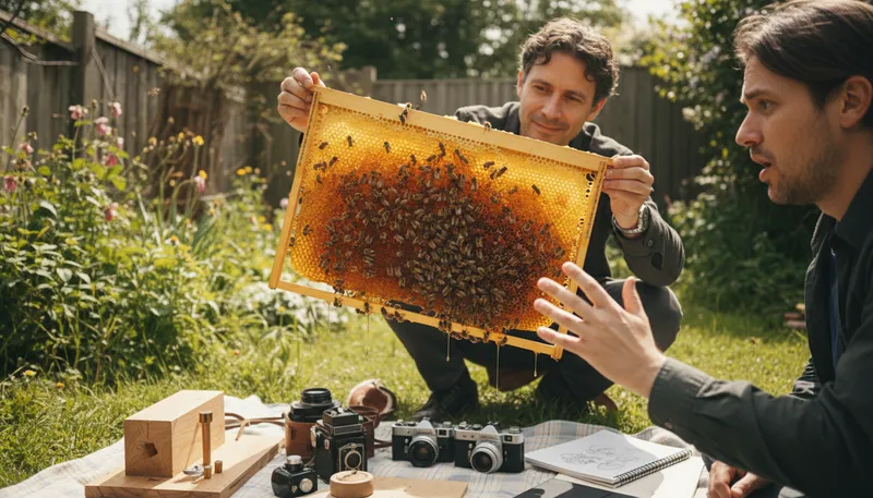 Illustration of none of your bees' wax: not your concern or business.