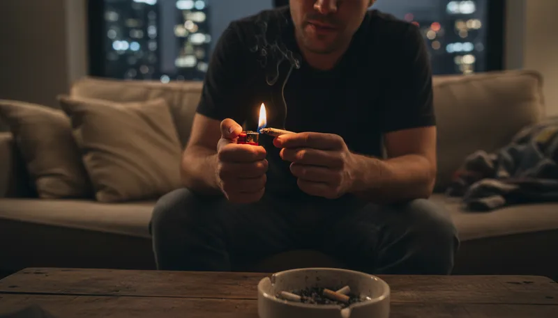 Illustration of roach: the end of a smoked joint or cigarette