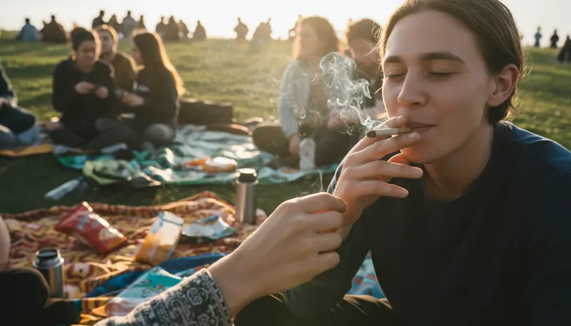 Illustration of toke: A puff or inhalation of smoke.