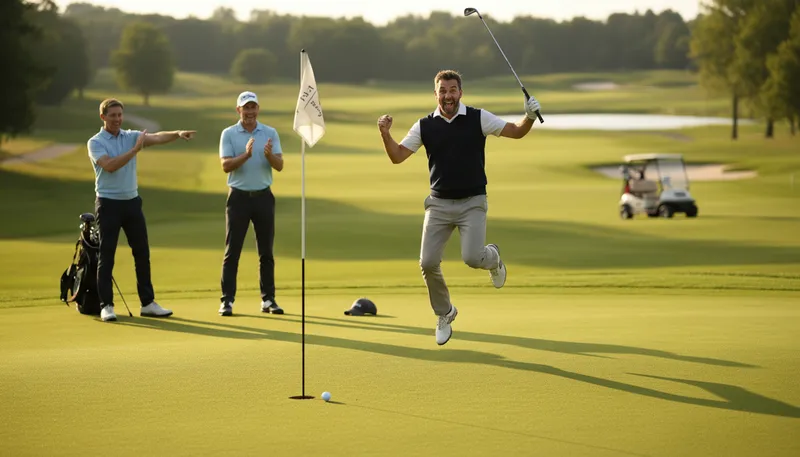 Illustration of hole in one: Achieving a perfect shot in golf.
