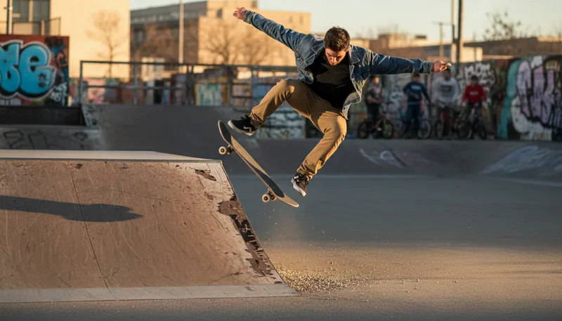 Illustration of brodie: an acrobatic jump in skateboarding or snowboarding