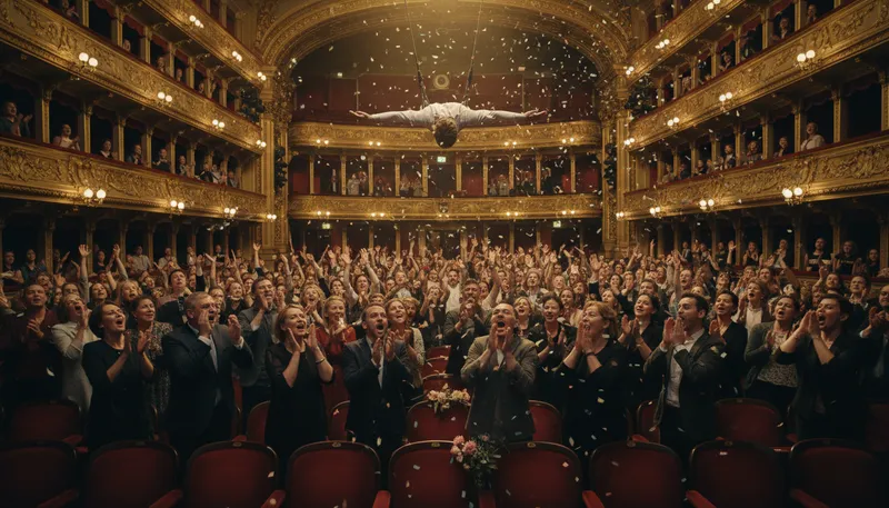 Illustration of bravo: A shout of approval or praise for performance.