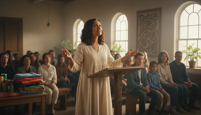 Illustration of preacher: A person who delivers religious messages.