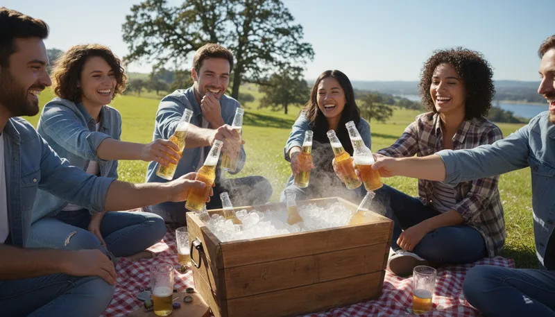 Illustration of have no fear of ice cold beer: Be confident about enjoying beer.
