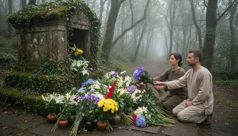 Illustration of shrine: a place of worship or memorial