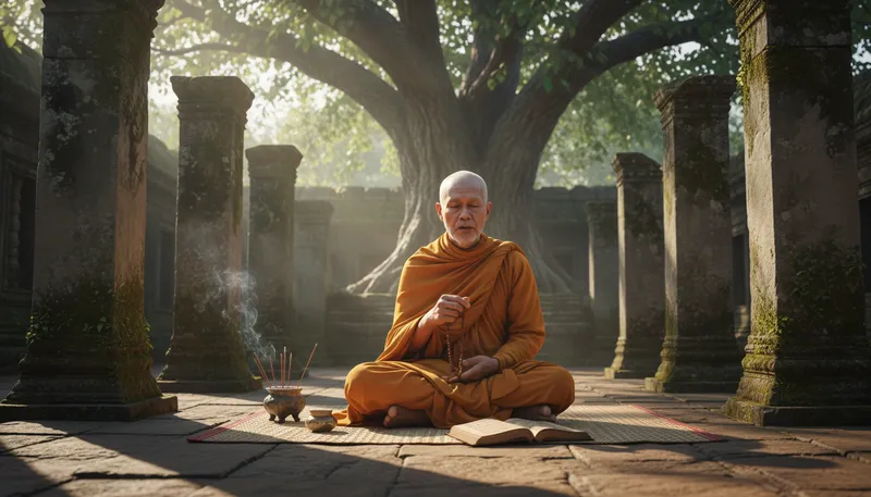 Illustration of pali: An ancient language of Buddhism.