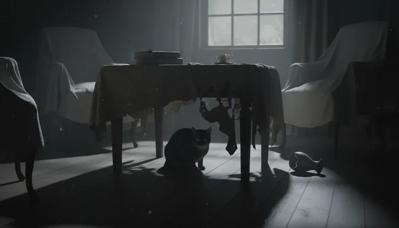Illustration of dark: Having little or no light; very dim.