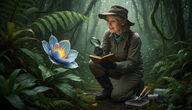 Illustration of botanist: A scientist who studies plants.