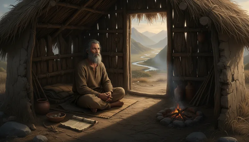 Illustration of ascetic: A person who practices severe self-discipline.