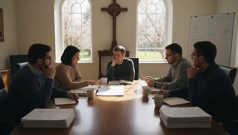 Illustration of presbytery: A body of elders in a church.