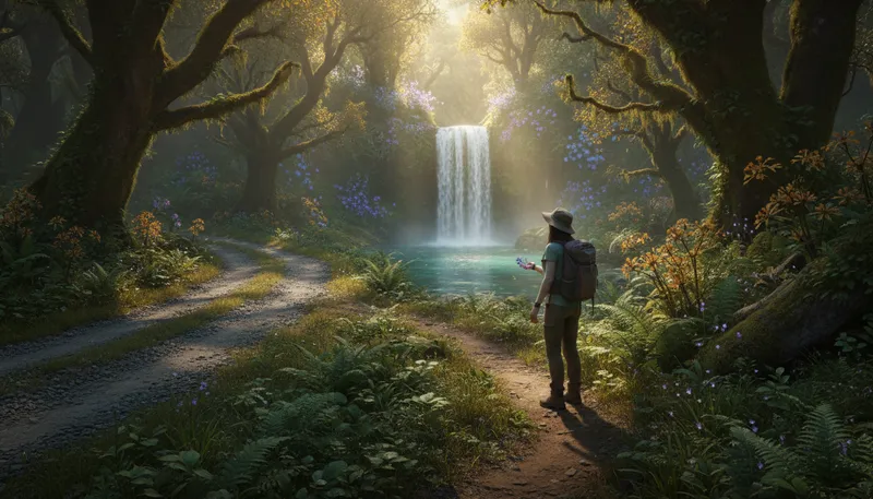 Illustration of road less traveled: a choice or path that is uncommon.