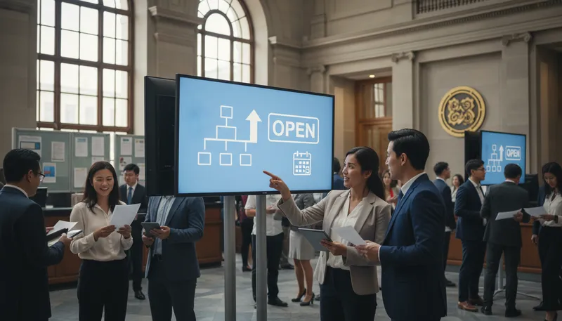 Illustration of opm: Office managing human resources in the government.