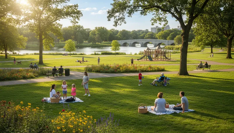 Illustration of waukesha: A city in Wisconsin, known for its lakes.