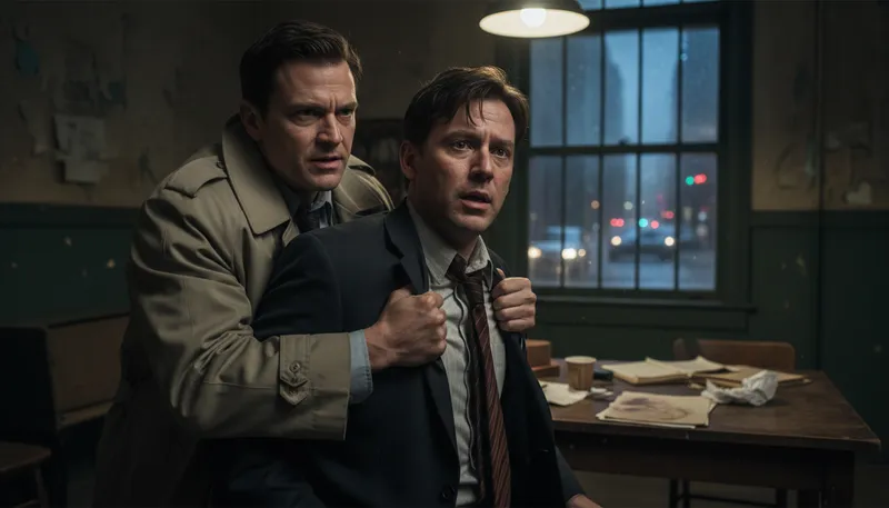 Illustration of grab by the lapels: to seize someone’s clothing around the neck