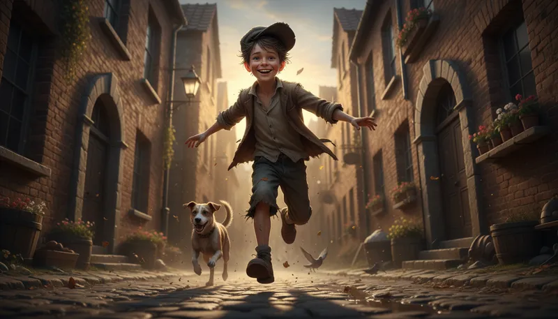 Illustration of urchin: A mischievous young child.