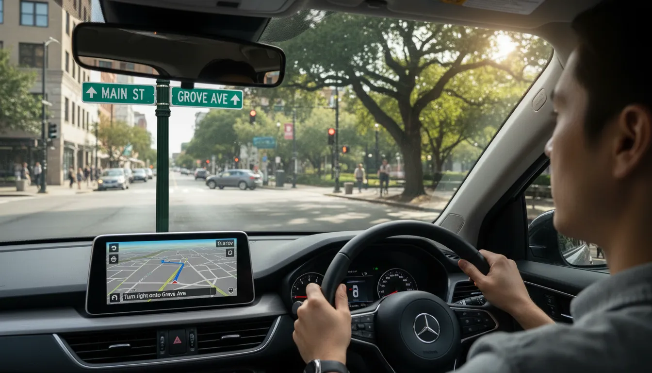 hang a Ralph का चित्र: To make a right turn while driving.