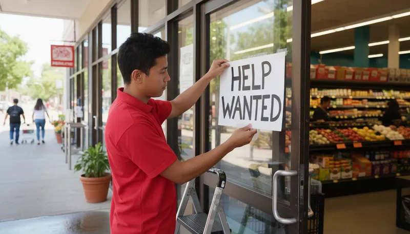 Illustration of help wanted: a call for job applicants