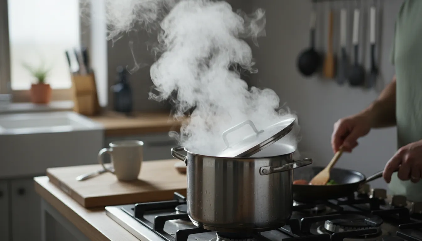 Иллюстрация steam: Vapor produced by boiling water.