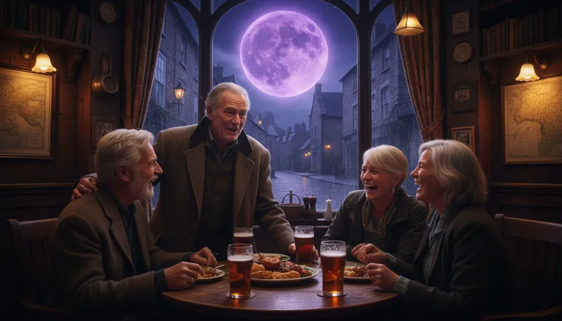 Illustration of once in a purple moon: very rarely or infrequently.