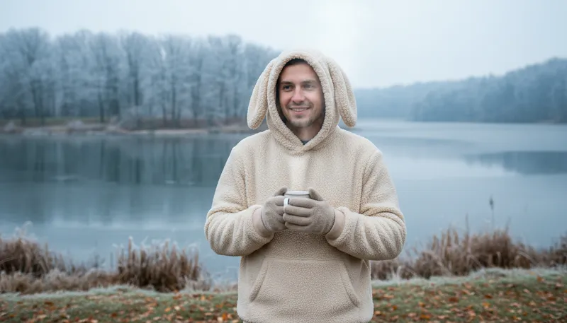 Illustration of bunny hug: a hooded sweatshirt