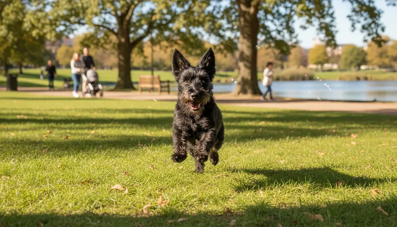 Illustration of scottie: A small dog breed with a distinctive beard.
