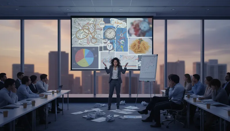 Illustration of all over the map: Confused or not focused.