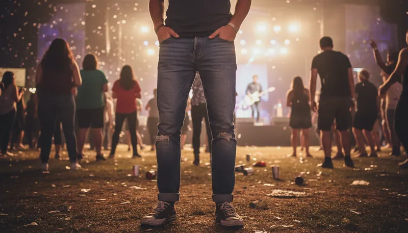 Illustration of jeans: casual pants made of denim fabric