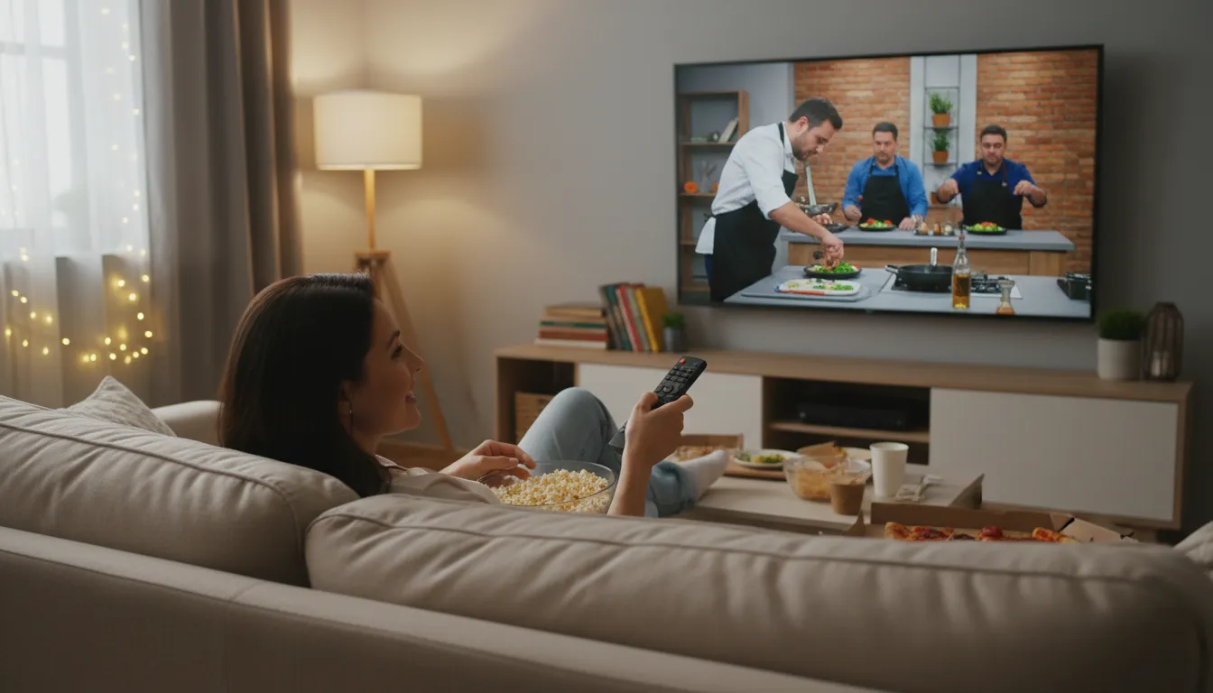 Ilustração de MasterChef: a television show about a cooking competition.