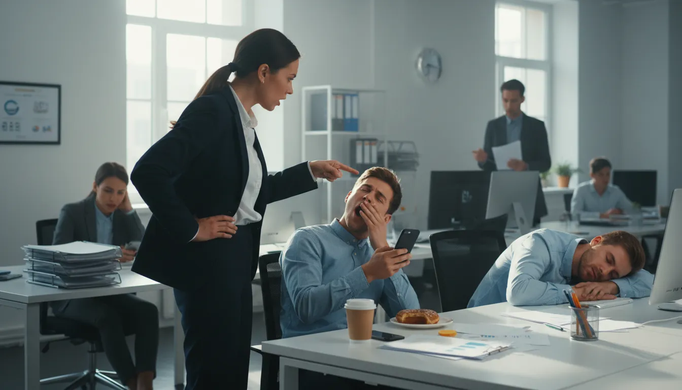 Иллюстрация take to task: To reprimand or criticize someone.