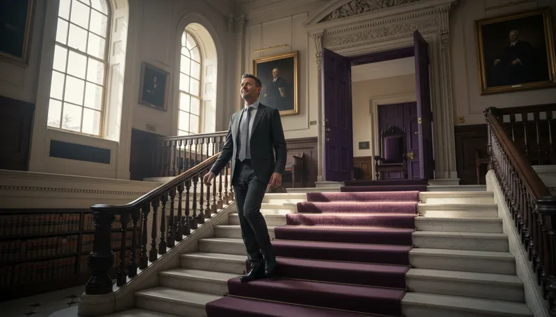Illustration of rise to the purple: Achieve high status or nobility.