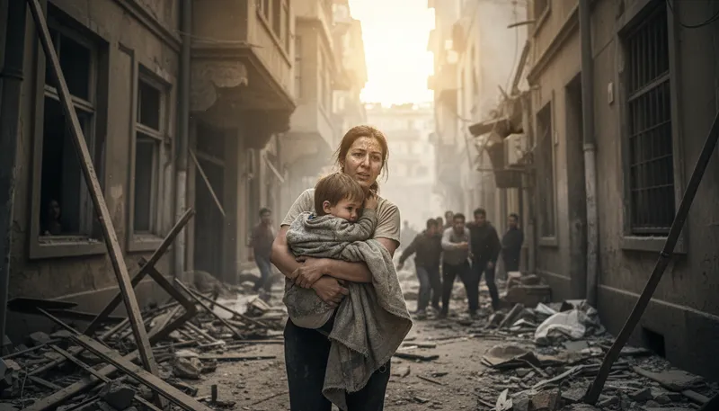 Illustration of heroism: Brave actions for a noble cause.
