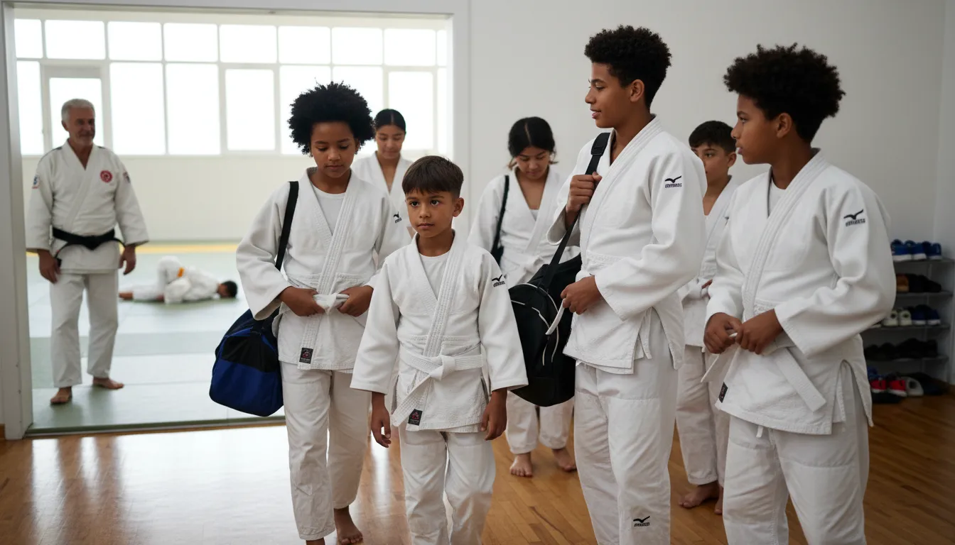 Illustration de gis : white uniforms worn in martial arts