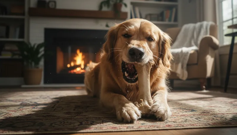 Illustration of chomp: To chew something loudly and vigorously.