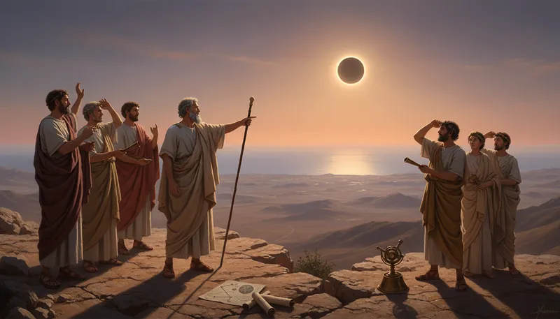 Illustration of thales: An ancient Greek philosopher known for science.