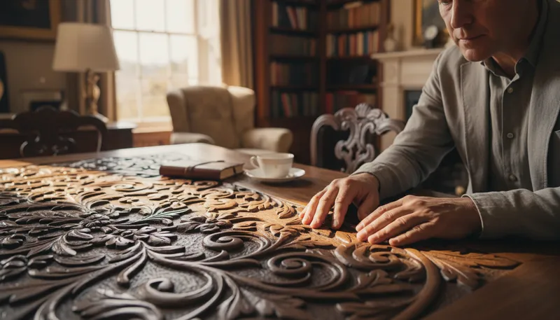 Illustration of woodwork: Crafting items from wood.