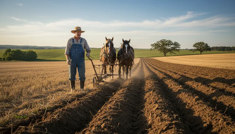 Illustration of plow: a tool for turning over soil.