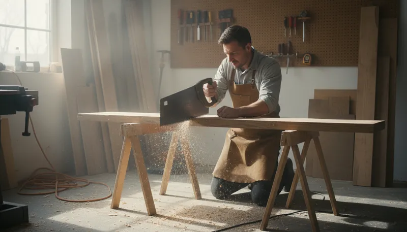 Illustration of saw: A tool used for cutting wood or other materials.