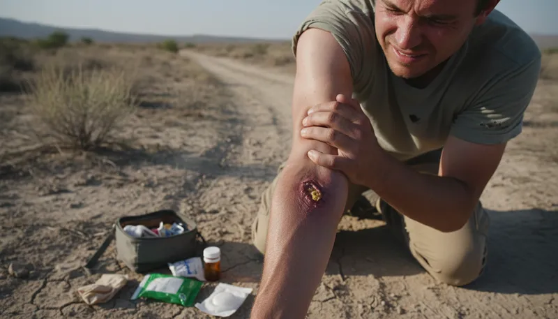 Illustration of untreated: Not given any medical care or attention.