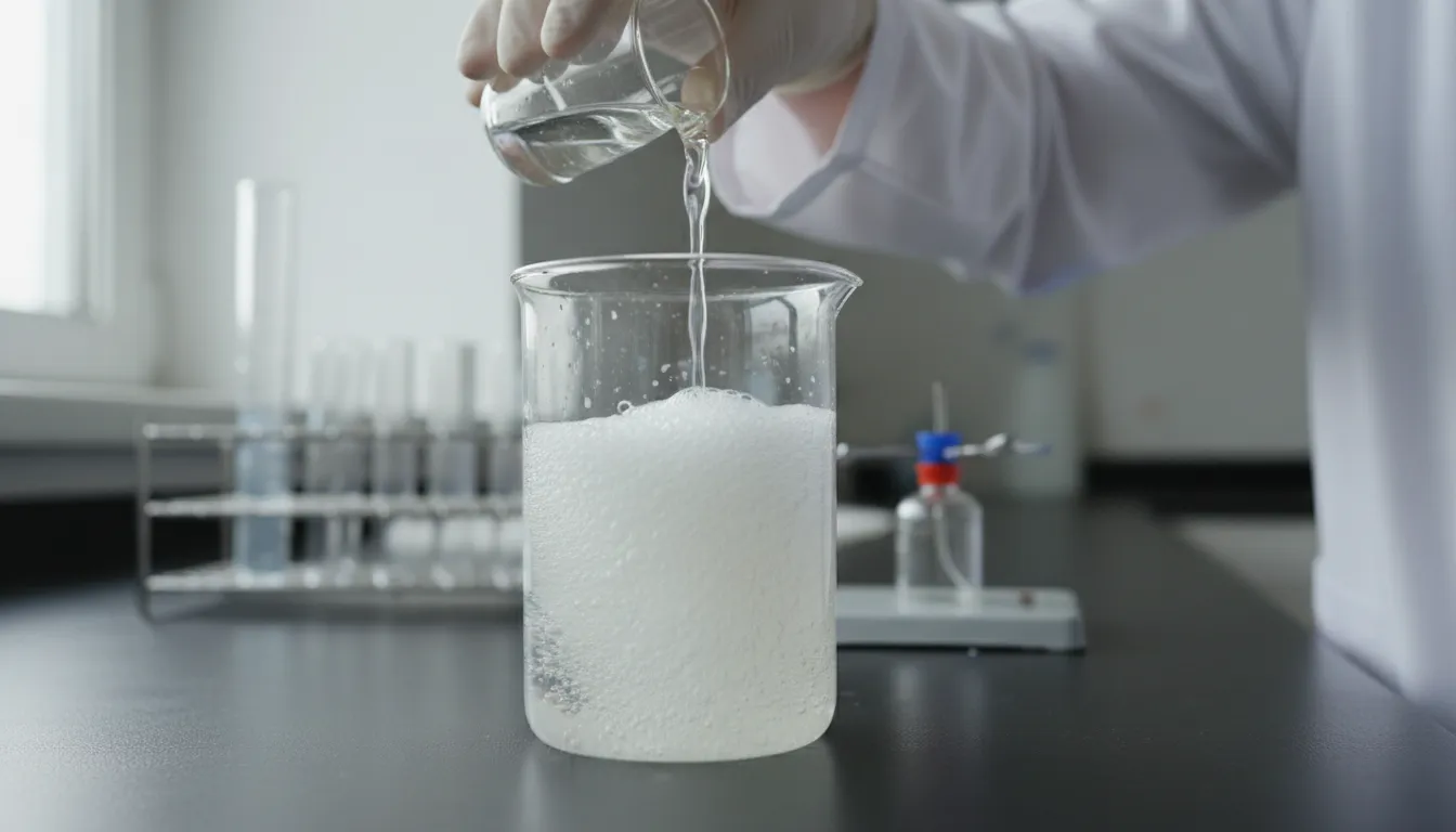 Illustrazione di alkali: A basic substance that dissolves in water.