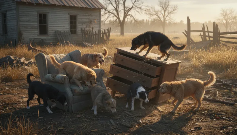 Illustration of throw to the dogs: Abandon something to harsh circumstances.