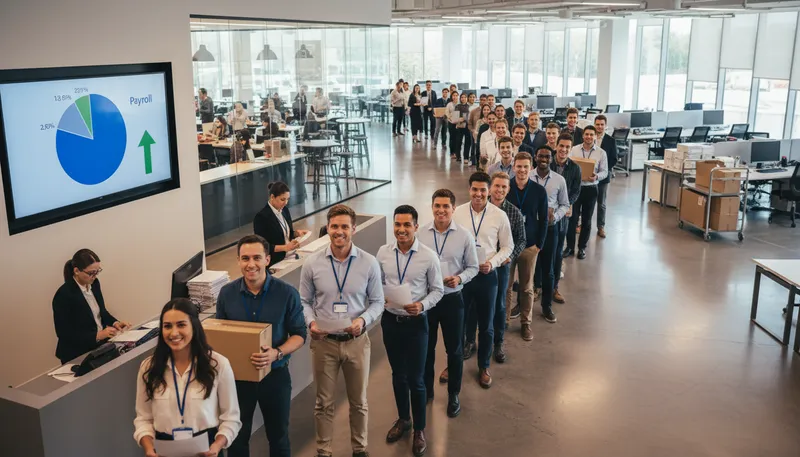 Illustration of payroll: the total amount paid to employees