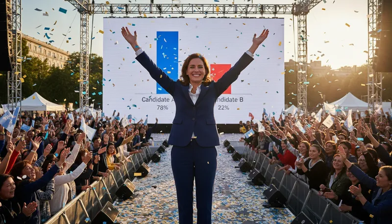 Illustration of landslide: overwhelming electoral victory