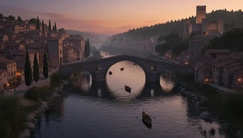 Illustration of ponte: A bridge or structure for crossing.