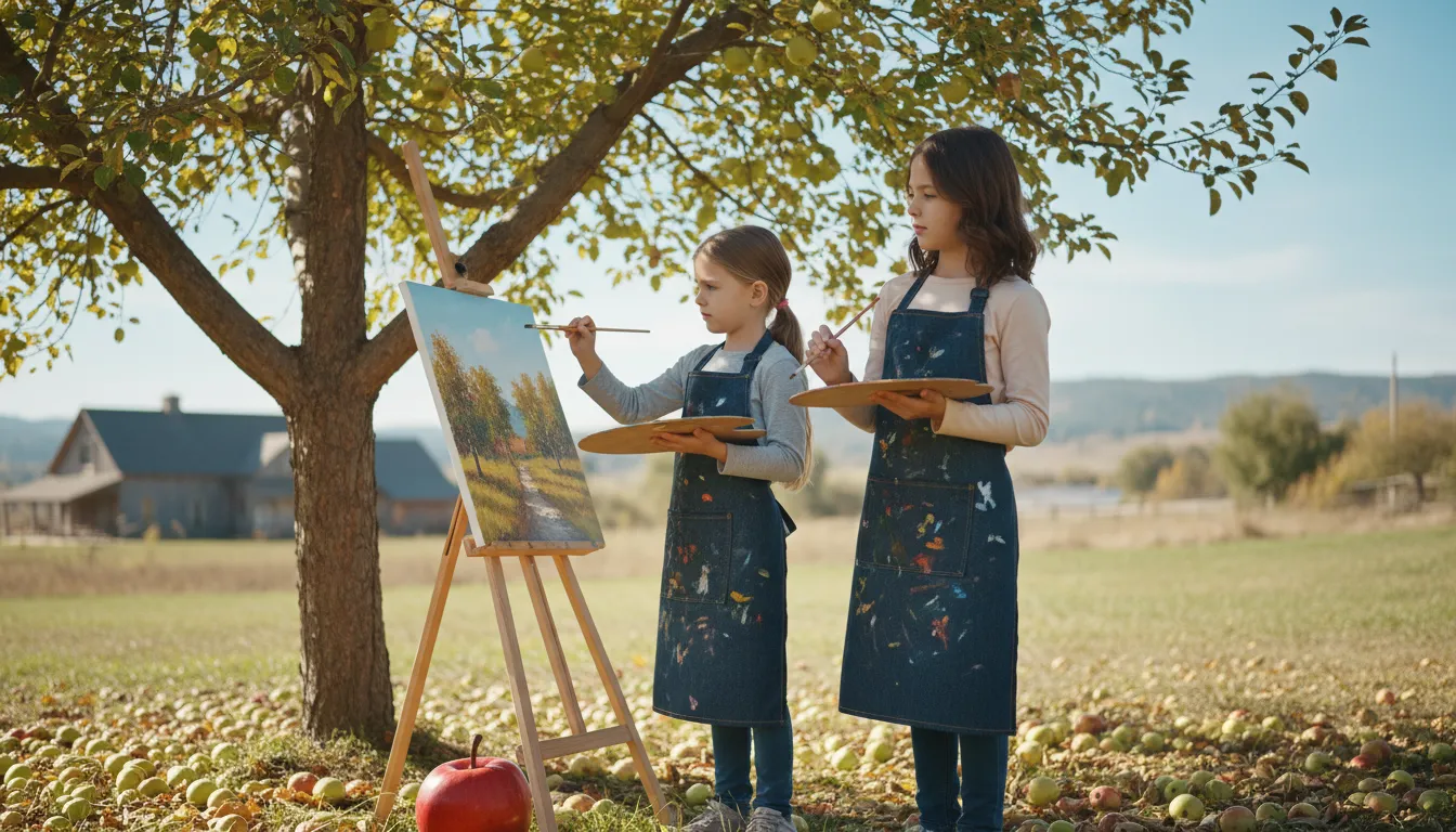 the apple does not fall far from the tree 的插图：children resemble their parents