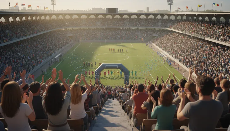 Illustration of grandstand: A large structure for spectators.